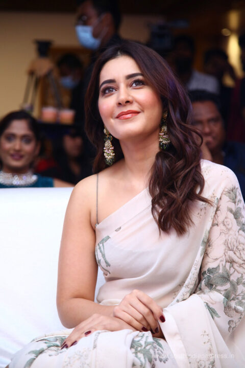 Raashi Khanna in saree at 3 Roses Launch