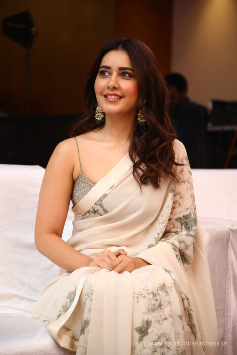 Raashi Khanna in saree at 3 Roses Launch