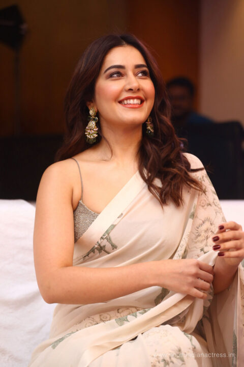 Raashi Khanna in saree at 3 Roses Launch