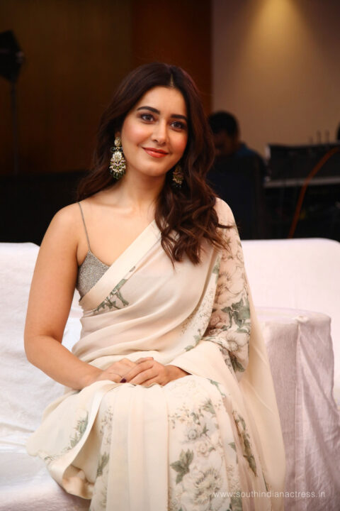 Raashi Khanna in saree at 3 Roses Launch