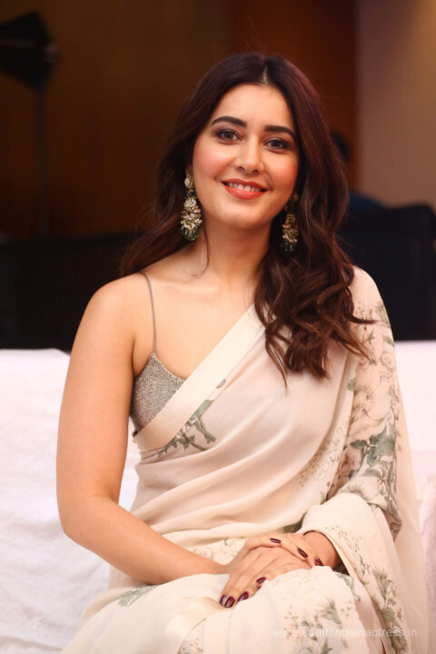 Raashi Khanna in saree at 3 Roses Launch