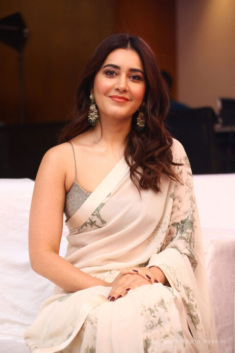 Raashi Khanna in saree at 3 Roses Launch