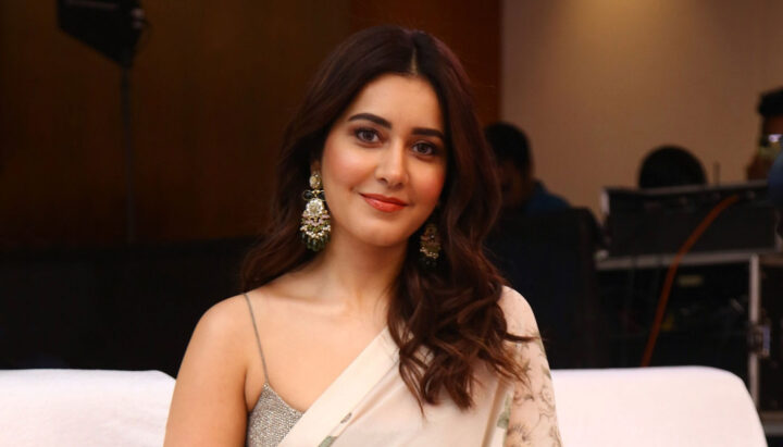 Raashi Khanna in saree at 3 Roses Launch