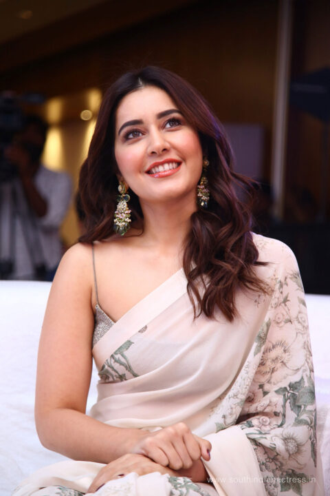 Raashi Khanna in saree at 3 Roses Launch