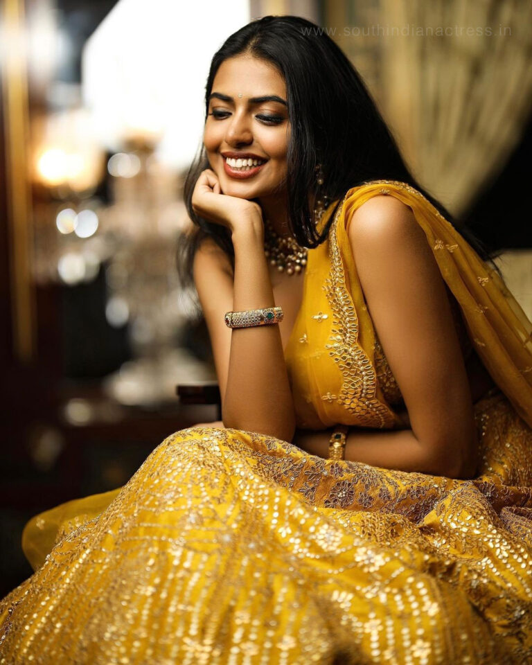 Shivani Rajashekar in yellow bridal lehenga - South Indian Actress