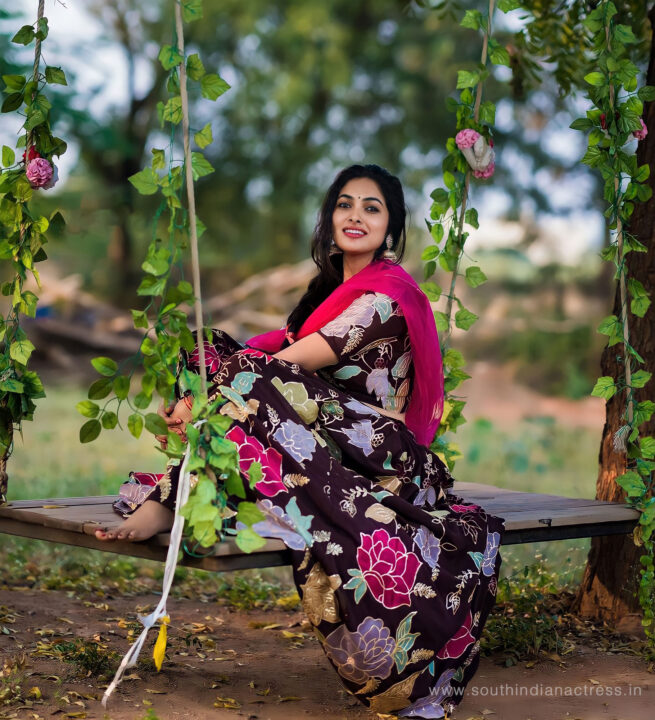 Divi Vadthya in floral dress photoshoot stills