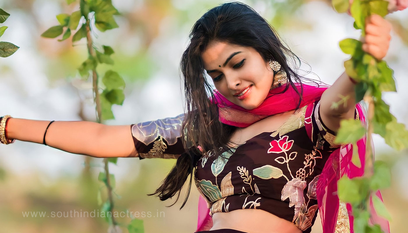 Divi Vadthya in floral dress photoshoot stills