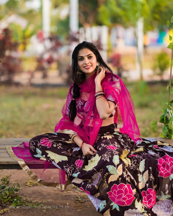 Divi Vadthya in floral dress photoshoot stills