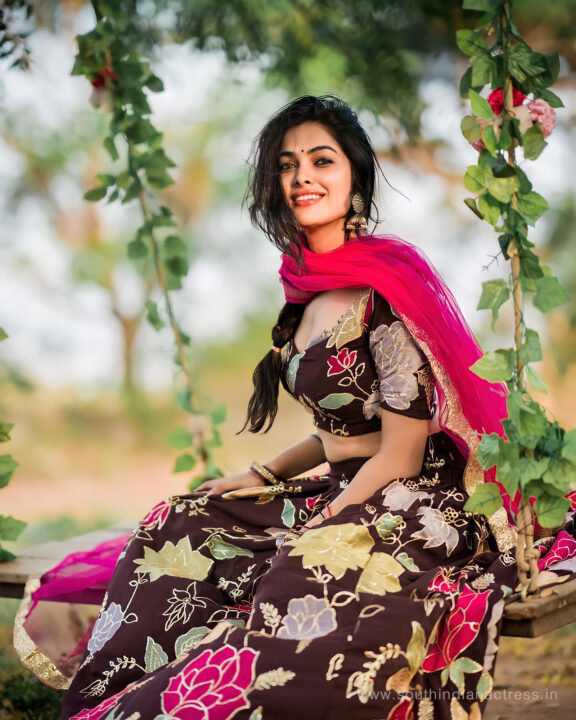 Divi Vadthya in floral dress photoshoot stills