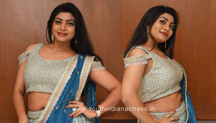 Sowmya Janu glam stills in lehenga