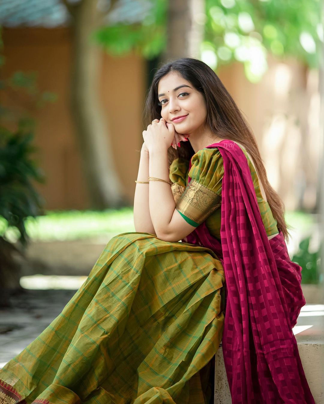 Athmika Sumithran in half saree photos - South Indian Actress