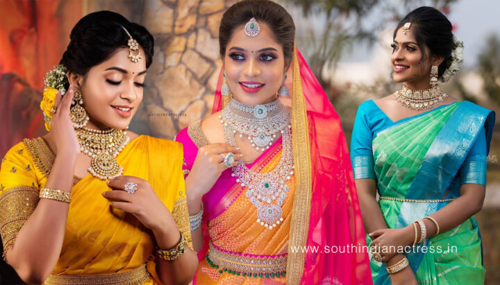 Jashnavi Venkat in Indian bridal wear photoshoot stills