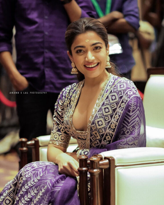 Rashmika Mandanna at Pushpa movie promotion in Kochi