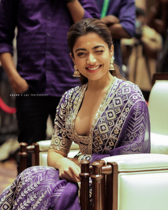 Rashmika Mandanna at Pushpa movie promotion in Kochi