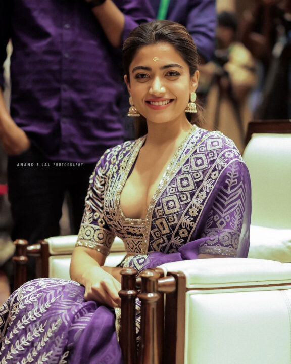 Rashmika Mandanna at Pushpa movie promotion in Kochi