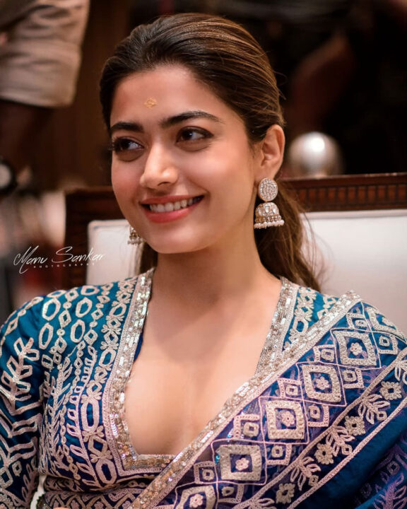 Rashmika Mandanna at Pushpa movie promotion in Kochi