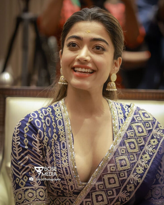 Rashmika Mandanna at Pushpa movie promotion in Kochi