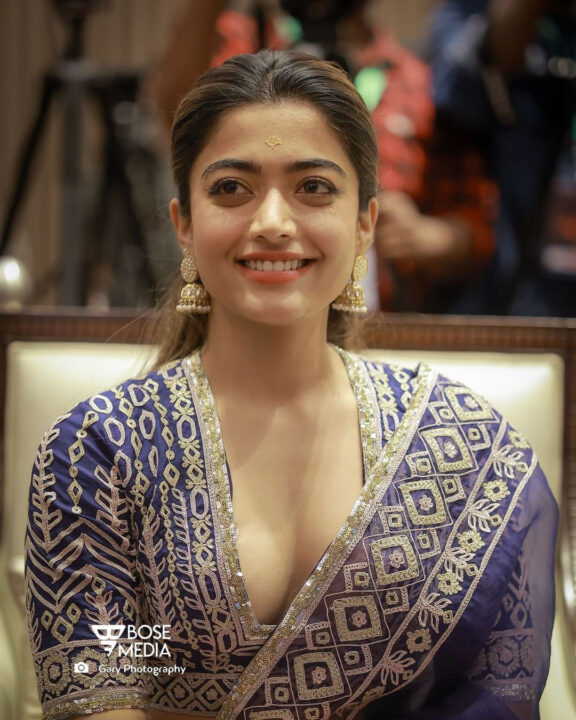 Rashmika Mandanna at Pushpa movie promotion in Kochi