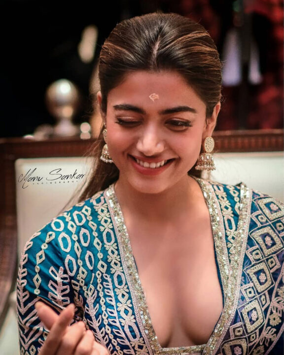 Rashmika Mandanna at Pushpa movie promotion in Kochi