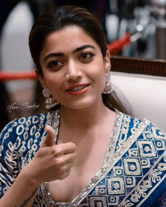 Rashmika Mandanna at Pushpa movie promotion in Kochi