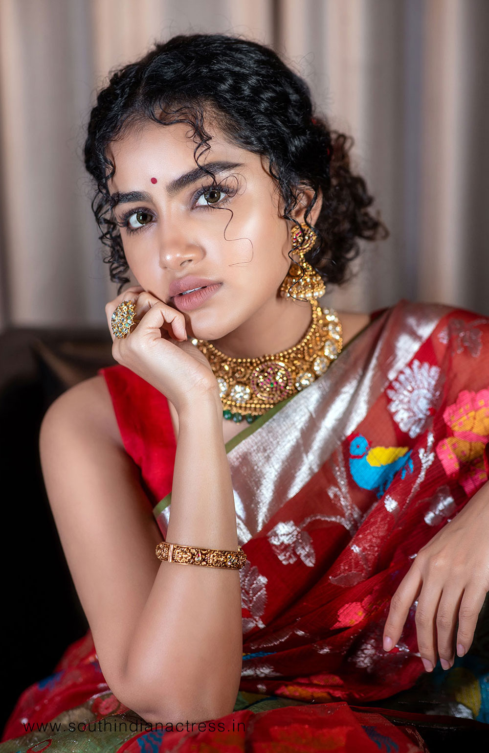 Anupama Parameswaran in silk saree photos - South Indian Actress