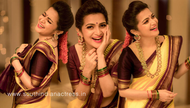 Dhivyadharshini Neelakandan in Kanchipuram silk saree