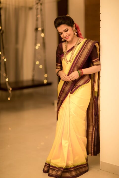 Dhivyadharshini Neelakandan in Kanchipuram silk saree