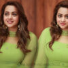 Bhavana Menon in green salwar photoshoot stills