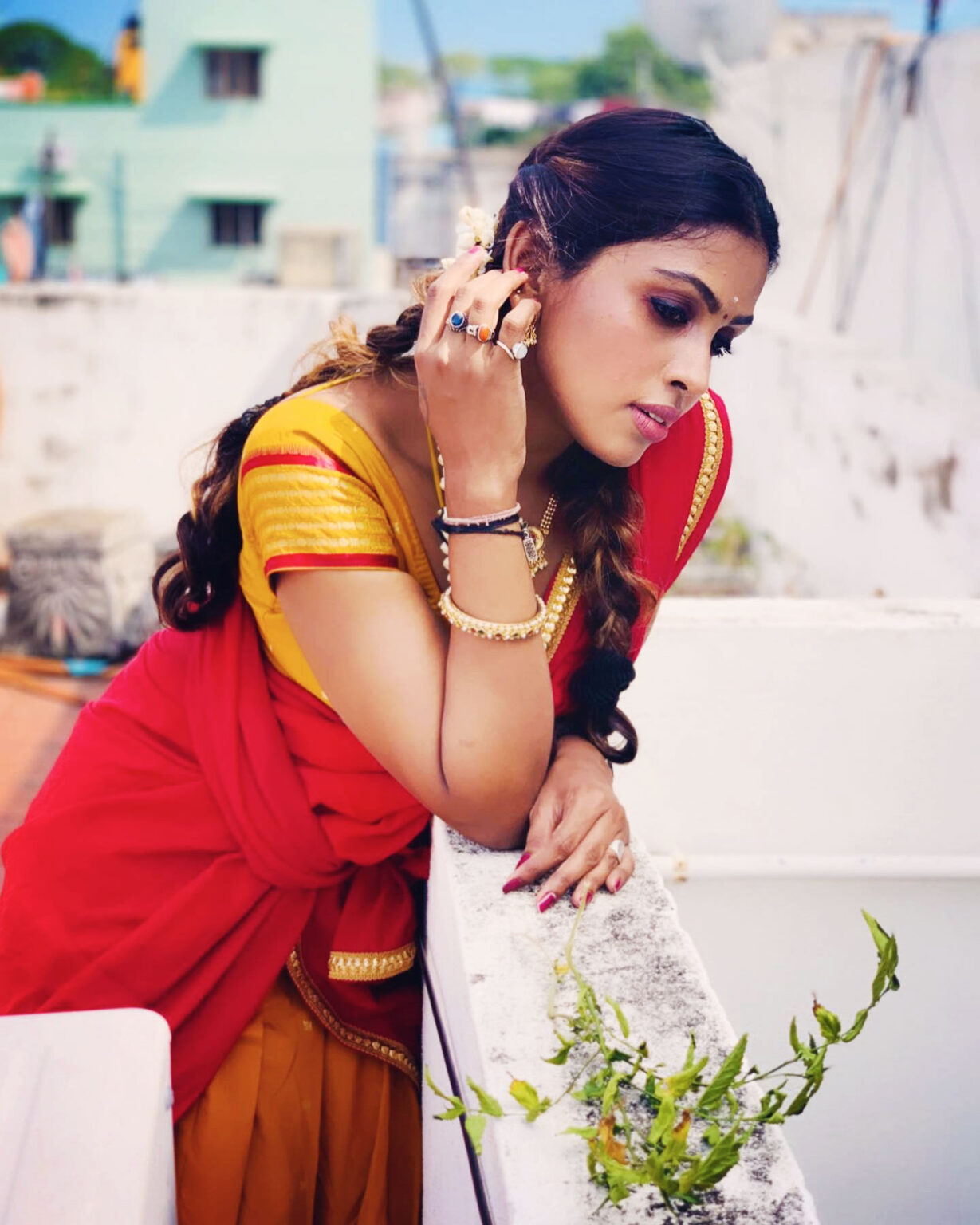 Sri Nikha Hot Stills In Half Saree South Indian Actress