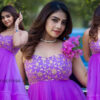 Susmitha Anala stills in purple party wear outfit