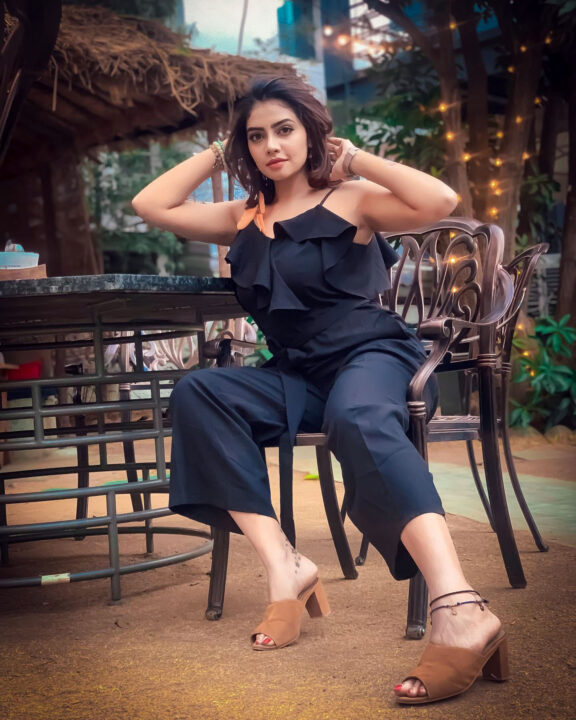 Susmitha Anala in black one pieces evening outfit