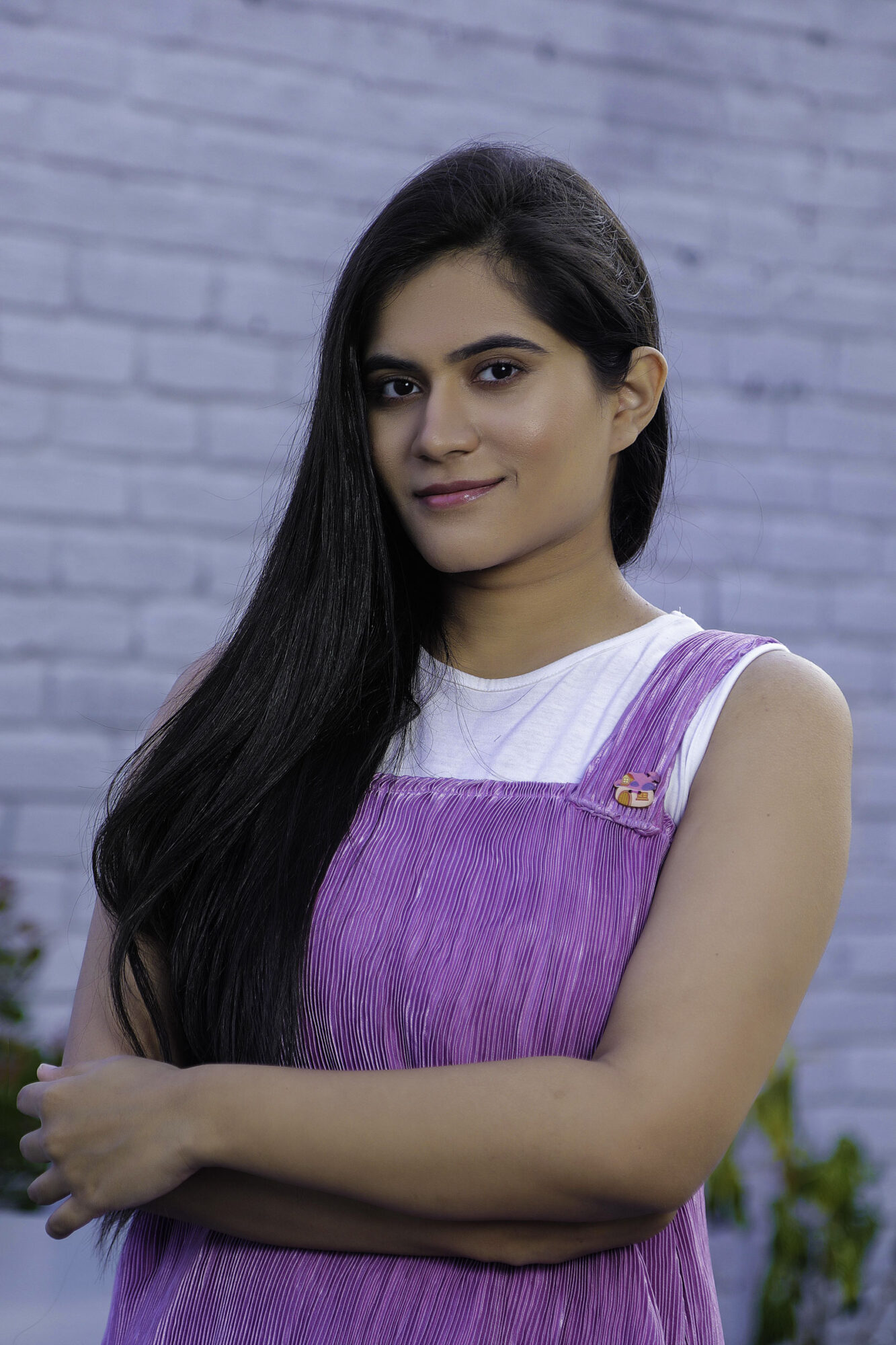 Tara Chowdary in purple outfit photoshoot