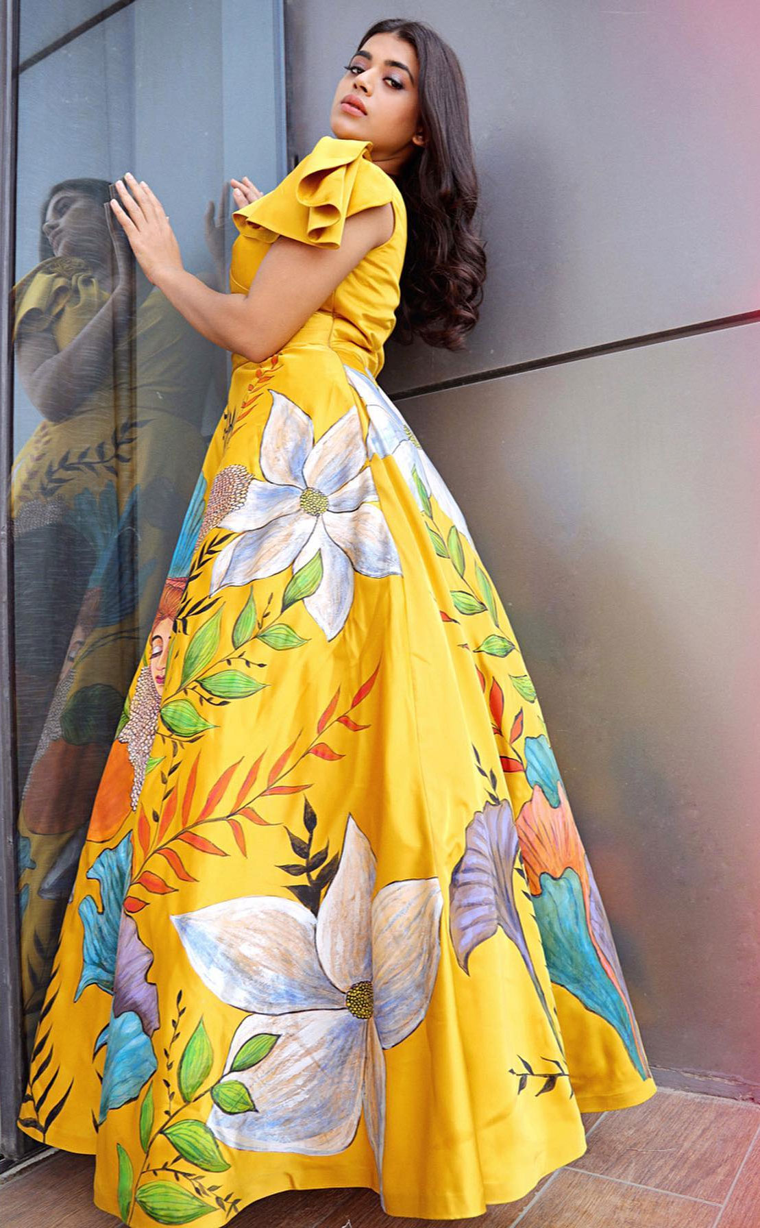 Yamini Bhaskar in Mustard yellow gown - South Indian Actress