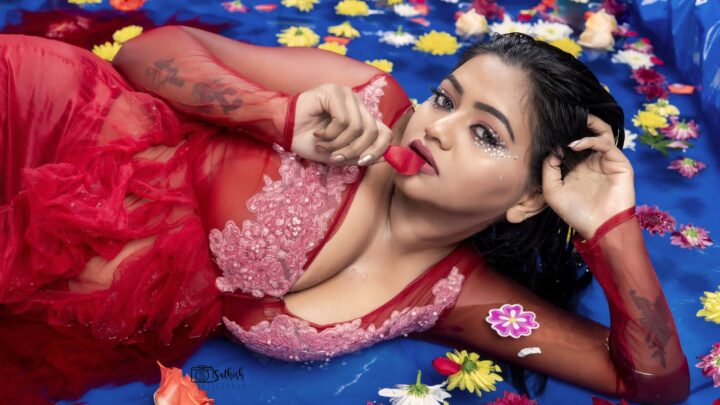Shalu Shamu glamorous stills in red outfit