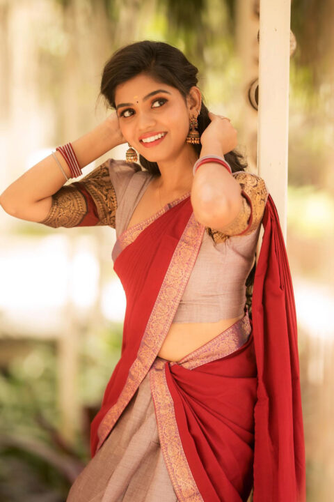 Pranika Dhakshu in half saree photoshoot stills