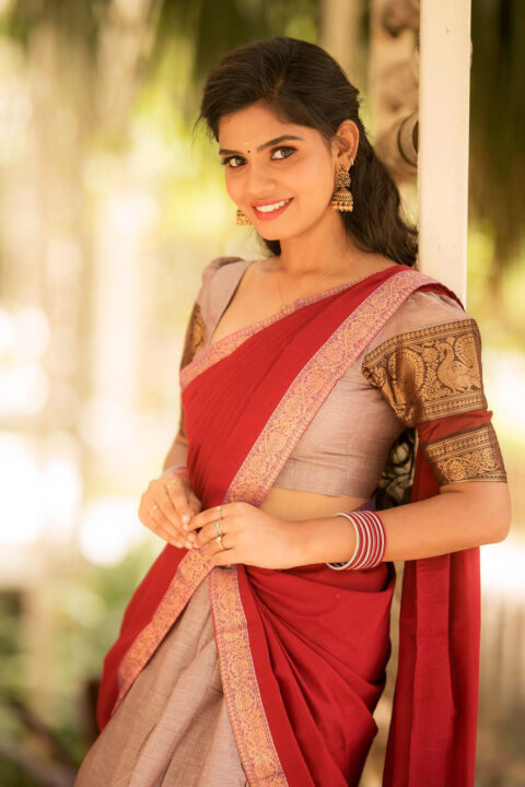 Pranika Dhakshu in half saree photoshoot stills