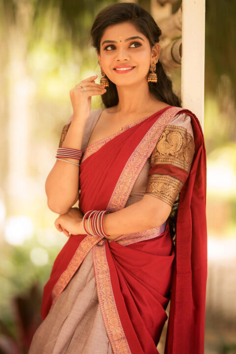 Pranika Dhakshu in half saree photoshoot stills