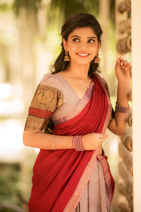 Pranika Dhakshu in half saree photoshoot stills