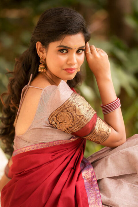 Pranika Dhakshu in half saree photoshoot stills