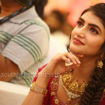 Sreeleela in half saree stills at Kireeti new Movie Opening