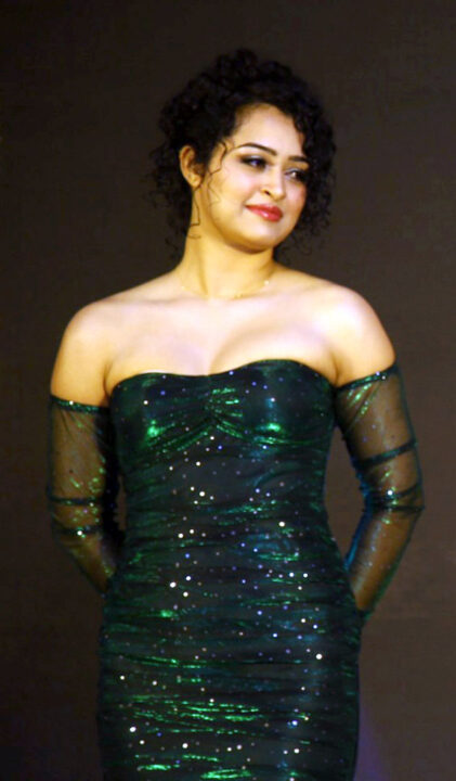Apsara Rani hot stills in off shoulder strapless dress