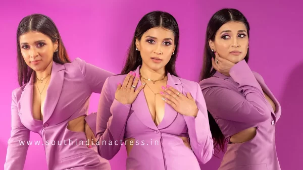 Mannara Chopra sizzling hd stills in pink dress