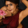 Raksha Cherin sizzling in blouse-less saree
