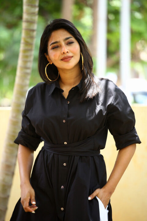 Aishwarya Lekshmi stills at Godse Movie Interview