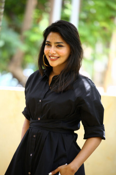 Aishwarya Lekshmi stills at Godse Movie Interview