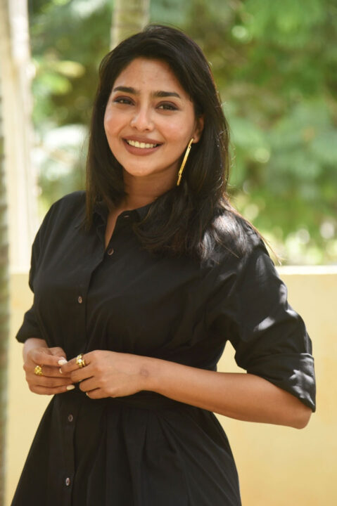 Aishwarya Lekshmi stills at Godse Movie Interview