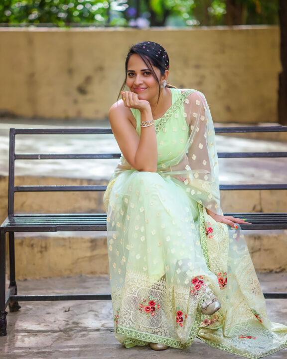 Anasuya Bharadwaj latest stills in saree