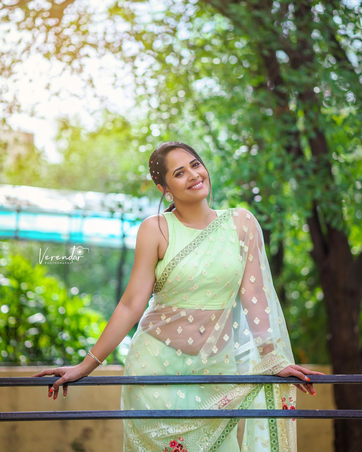 Anasuya in Transparent Saree - Saree Blouse Patterns