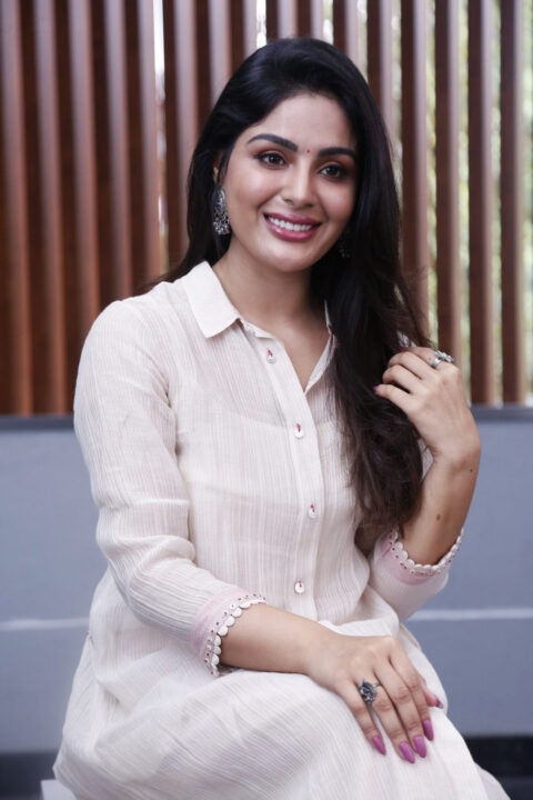 Samyuktha Menon stills at Bimbisara Movie Interview