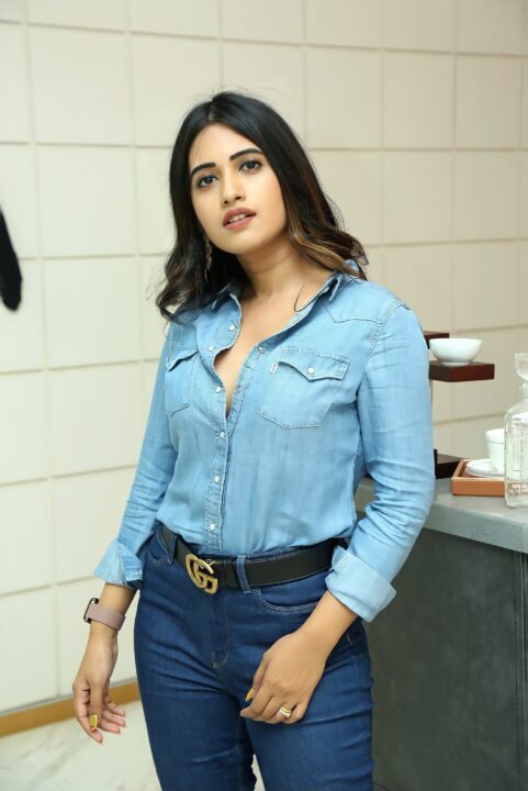 Sravanthi Chokarapu stills in jeans shirt